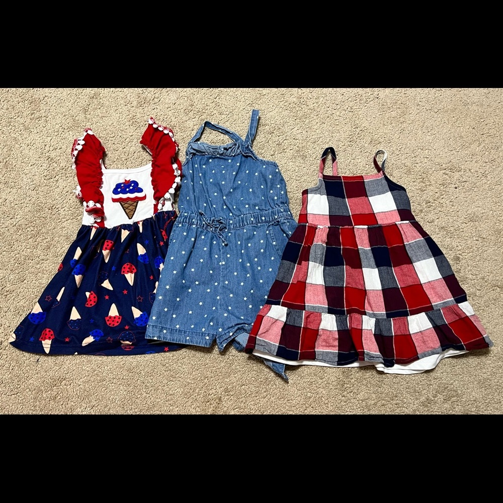 Perfect Girls July 4th/ Independence Day Set! 2 Dresses 1 Romper